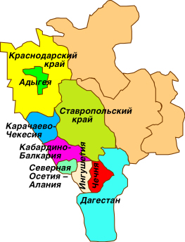 Северный Кавказ Карта